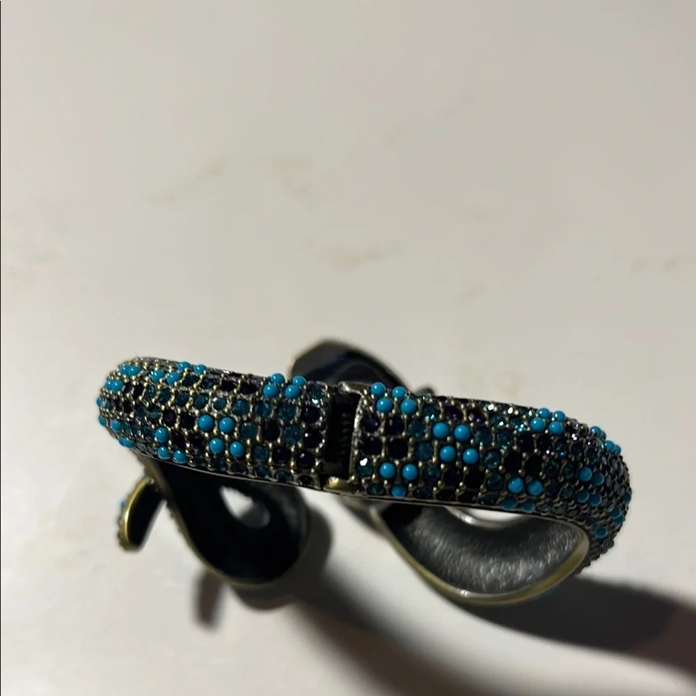 Turquoise and Black Snake Bracelet Watch. WA436 - Picture 5 of 6